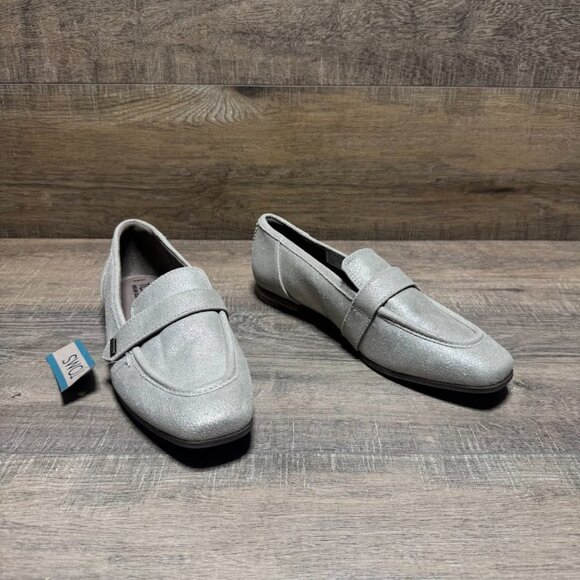 Tom's Lynette Champagne Metallic Suede Loafers Women's Size 9 - Picture 5 of 6